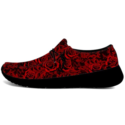 Quorax Skull Slip-on Shoes for Men Women Rose Loafers Gifts for Women Men2