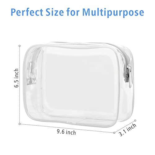 Image of Clear Toiletry Bag, Packism 3 Pack TSA Approved Toiletry Bag Quart Size Bag, Travel Makeup Cosmetic Bag for Women Men, Carry on Airport Airline Compliant Bag, 3 White Large, 3 Pack, 3 Large