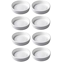 8pcs White Ceramic Seasoning Dishes Appetizer Plates,3 Inches