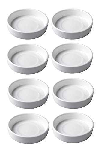Mozacona 8Pcs White Ceramic Seasoning Dishes Appetizer Plates #TOP13
