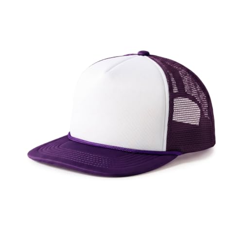 CHOK.LIDS Flat Bill Foam Top Trucker Hat Adjustable Snapback Mesh Cap