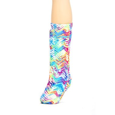 CastCoverz! Fashionable Leg Cast Cover - Neon Tracks - Large Short - Below The Knee - Protective, Decorative and Washable - Made in USA