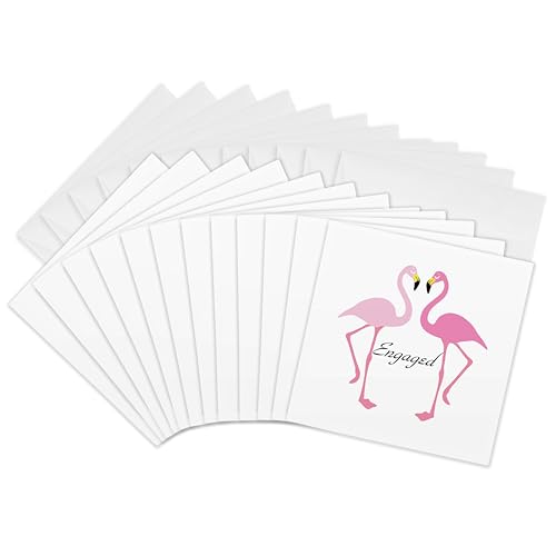 Cartes de vœux flamants roses 3dRose Gc_311362_2 pour invitations et anniversaires