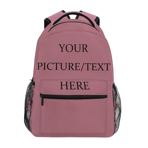 Customizable Backpack Add Your Photo And Text Personalized Large Capacity Schoolbag Book Bags Back To School Gifts(Photo+Text 16.9 * 12 * 5.9 inches)