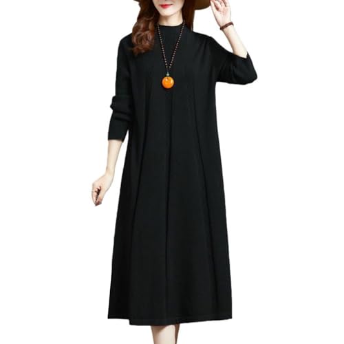 Robe en tricot hiver pour femme coupe ligne A aux finitions soignées