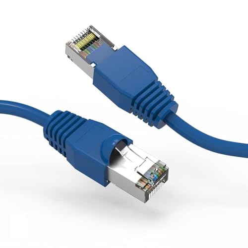 Cable de red Cat6A Shielded 25 pies azul miniatura 1