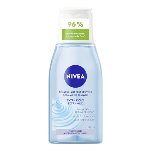 NIVEA - Démaquillant Yeux Doux - Nettoie En Douceur, Raffraichit La Peau & Hydrate - Eau Purifiée, Glycérine & Acide Hyaluronique - Formule Vegan - Pour...
