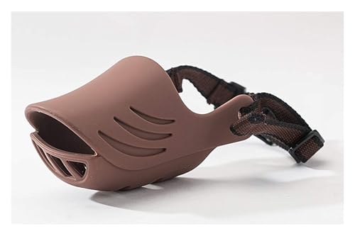 Muselière réglable souple marron avec sangle de sécurité - 2