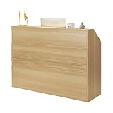 Lopres 受付台、カウンターテーブル、小型レジ、おしゃれな受付台、衣料品店用レジ、収納機能付きレジ、美容院、ヘアサロン、衣料品店などに適したモダンデザインの受付台、組み立て簡単、シンプルな受付台 (100*36*92cm,ウォール...