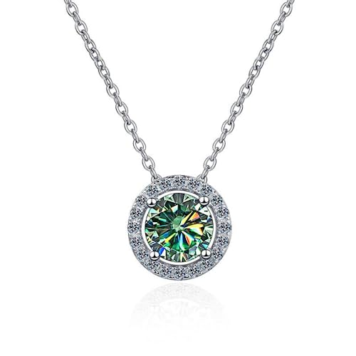 Colliers moissanite de prestige 1-2Ct coupe ronde parfaite effet diamant de couleur