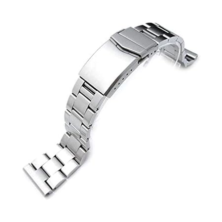 Amazon Miltat 22mm メタル時計バンド ステンレススチール オイスター ブレスレット ブラッシュドシルバー Vクラスプ ストレートエンド 時計バンド 腕時計 通販