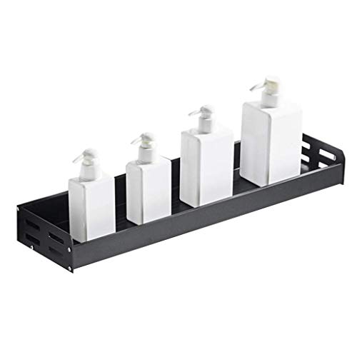 Estante de baño y ducha de pared, cesta organizadora de acero inoxidable negro de 30cm 2