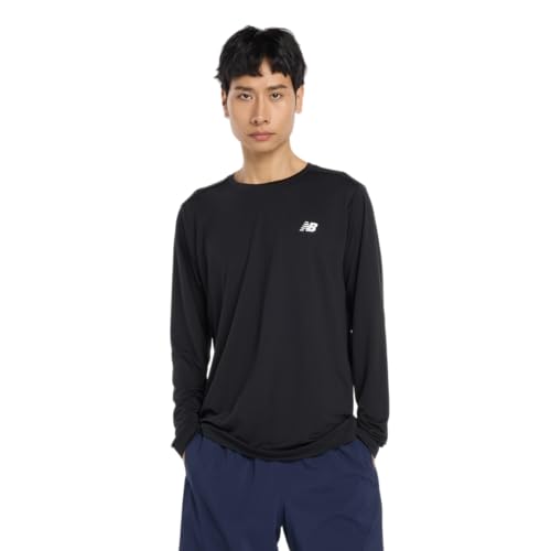 new balance(ニューバランス) 長袖Tシャツ AMT53407 Sport Linear Long Sleeve 吸水速乾 スポーツ トレーニング ランニング メンズ(AMT53407)