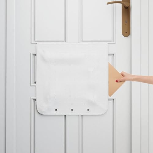 Letter Box Catcher White Post Catcher for Letterboxes Indoor No Screws Installation Large Capacity Mail Holder for Front Door 52 x 51 cm Polyester Material
