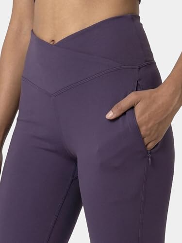 Image of Enamor High Rise Full Length Pull on Boot Cut Active Pant for Women - Relaxed Fit, Quick Dry, Antimicrobial - A402