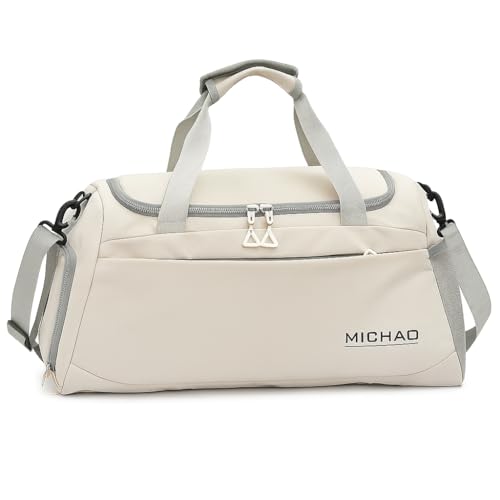 Bolsa Mala de Mao para Viagem Academia Feminina e Masculina Alça Transversal, Resistente, Espaçosa (Branco)