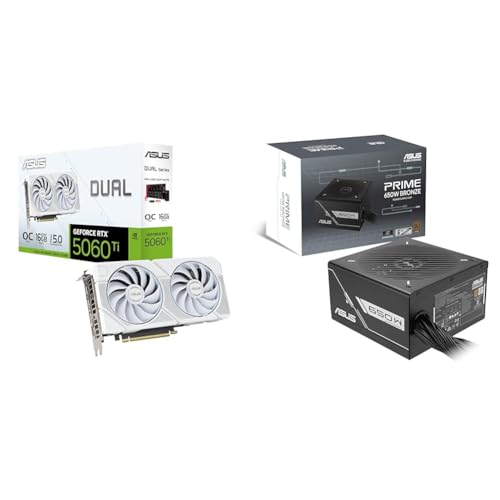 �y�Z�b�g�����zASUS NVIDIA GeForce RTX 5060 Ti �I�[�o�[�N���b�N 16GB GDDR7 �r�f�I�J�[�h DUAL-RTX5060TI-O16G-WHITE �������K�㗝�X�i�{ASUS Prime 650W Bronze PSU 