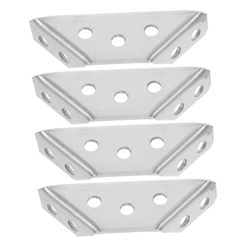 CALLARON 4個 ステンレス製固定三角支架 迅速設置用ネジ付 家具 棚受け具用コーナーブラケット 直角安定サポート 多用途の角かっこ補強