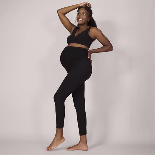 Motherhood Maternity 91922-01-LARGE Women'S Essential Stretch Full Length Secret Fit Over The Belly Pregnancy Legging thumb #3