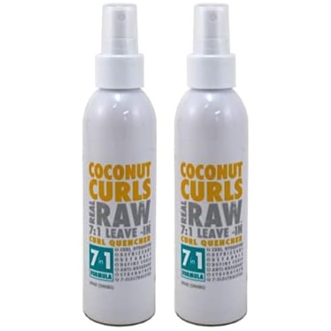 Real Raw Leave-In Coconut Curls 7-In-1 Quench 6 Ounce (177ml) (Pack of 2) Cover