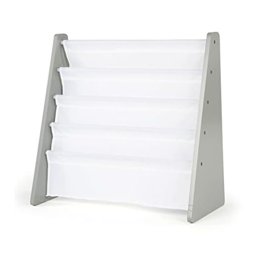 Humble Crew, Grey/White Kids Book Rack Storage Bookshelf, 4 Tiers