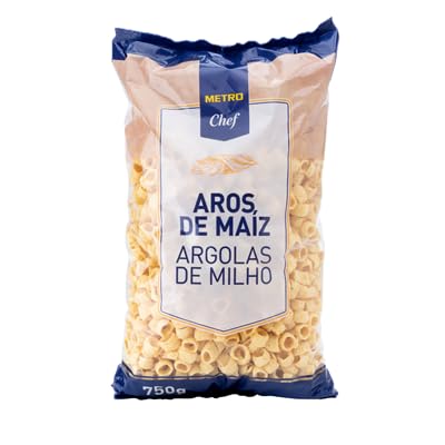 Aros y Tiras de Maíz METRO Chef – 750g y 1kg | Sabor Barbacoa y Clásico | Crujientes y Sabrosos, Ideales para Aperitivos y Fiestas (1 BOLSA, Aros de maiz 750g)