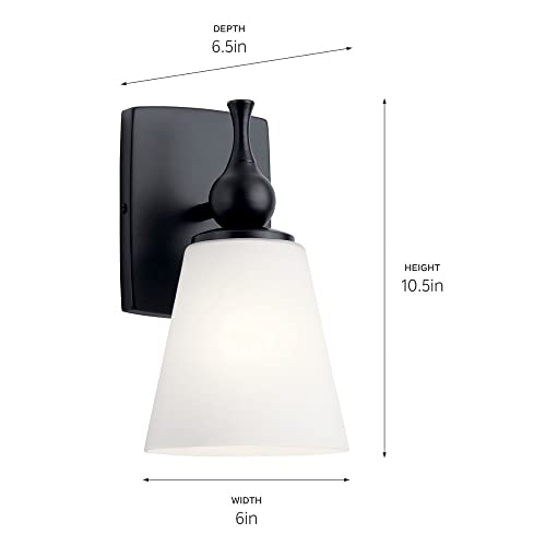 Kichler 55090CPZ Cosabella 6 Inch 1 Light Wall Sconce With Satin Etched Cased Opal Shade In Champagne Bronze thumb #2