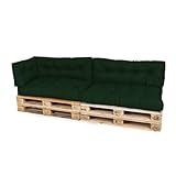 TexDeko® Garden Palettenkissen 120x80x18cm wasserabweisend UV - beständig In- & Outdoor Premium Sitzkissen gesteppt Palettenauflage für Europaletten (5-TLG Set, Dunkelgrün)