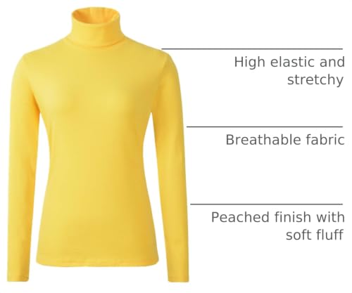 Image of Women's Soft Cotton Turtleneck Top Basic Pullover Sweater