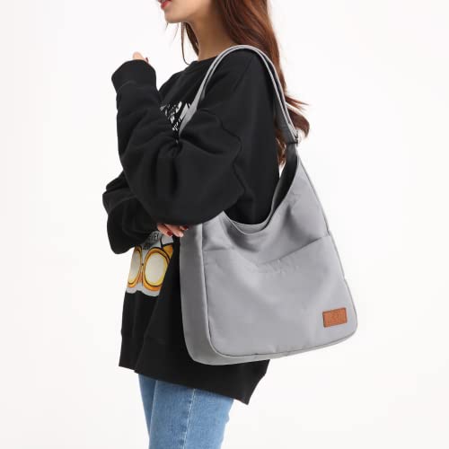Canvas Tote Bag For Women, Aesthetic Hobo Crossbody Bags For Women Large Shoulder Bag Casual Hand Bag Purse With Adjustable Wide Strap - Magnetic Closure - Grey Slouch Bag #TOP7