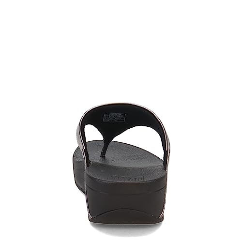 Image of FitFlop I88A68-065 LULU Leather Toepost Classic Pewter Mix US08.5