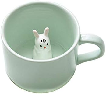 Panda 3D Animal Cup Coffee Mug Comes with a cute Panda Inside Creative Morning Mug Animal Cup for Hot and Cold Tea Milk Coffee Perfect for Kids Decorations Best Office Cup 8 Ounce (Rabbit) image 2