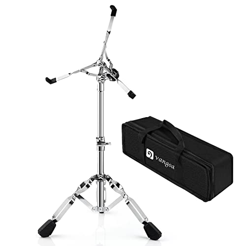 Vangoa Snare Drum Stand Lightweight Adjustable Double Braced Extended Height with Carrying Bag Fit 10  to 15  Dia Drums