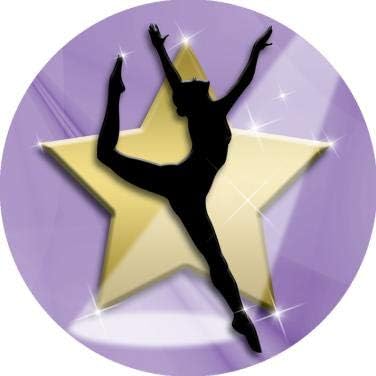 Crown Awards Purple Gold Star Dancer Banner Pin, Gold Dance Pins