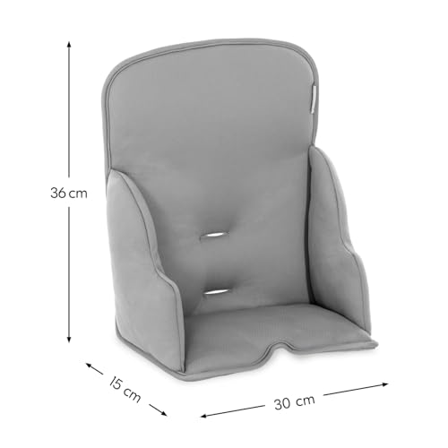 hauck Alpha Cosy, Stretch Grey - Hochstuhl Sitzverkleinerer Kissen für Babys ab 6 Monaten - Kompatibel mit Arketa, Beta+, Alpha+ Holzhochstuhl - mit Stabilisierten Seiten - Handwäsche