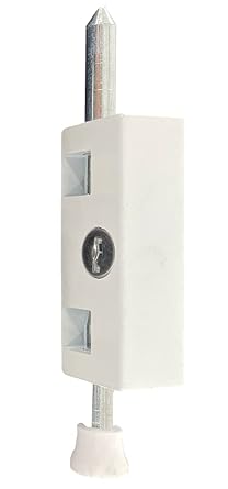 Pro-Lok EPL-106-W Patio Door Lock- Keyed Lg Rectangle (White Finish)