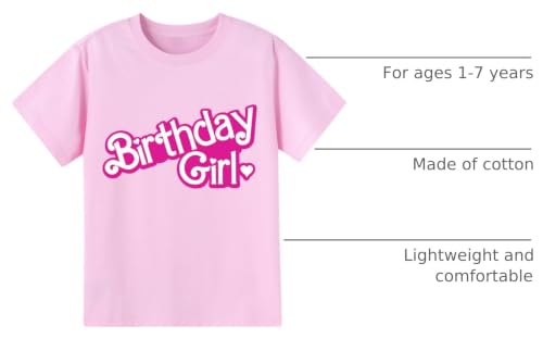 Image of Birthday Girl Shirt 2nd 3rd 4th 5th 6th 7th Girls Birthday Tshirts Cotton Short Sleeve Tee Tops Outfit