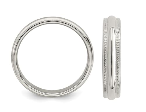 Ladies Milgrain Wedding Band Ring in Sterling Silver (4mm)2