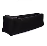Sleeping Cloud Inflatable Lounger Bag Ripstop - Outdoor Hammock Portable Air Sofa Bag - Hangout Air Couch Sleeping Bag For Hiking Camping Picnics&Music Festivals (Black)