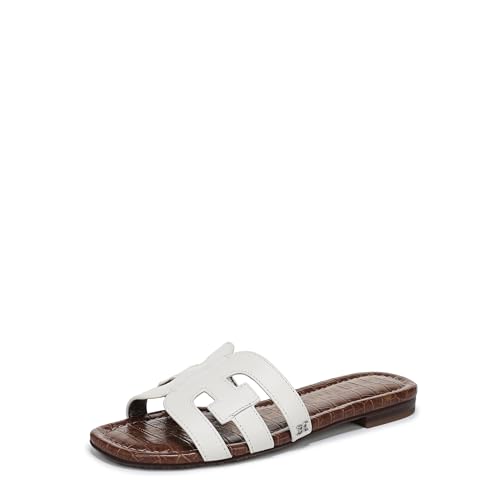 Sam Edelman Women’s Bay Classic Slide Sandal, Bright White Leather,8