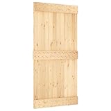 vidaXL Tür NARVIK Natur 100 x 210 cm Massivkiefer, Stylische, rechteckige, moderne Tür, platzsparend, aus massivem Kiefernholz, Eingangstür und Raumteiler für nützliche Bereiche
