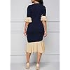 YACUN-Women-Bodycon-Dress-Cocktail-Work-Half-Sleeve-Bow-Tie-Party-Dresses YACUN Women Bodycon Dress Cocktail Work Half Sleeve Bow Tie Party Dresses Darkblue M