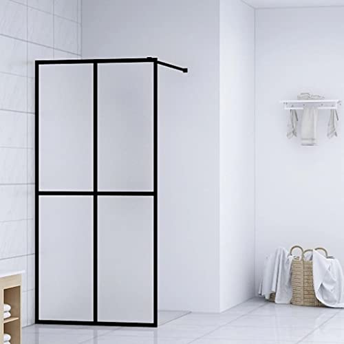Panel de ducha walk-in con vidrio templado mate de 0.2 pulg de grosor, 46.5x74.8 pulgadas, pared de ducha minimalista con marco de aluminio resistente, fácil de limpiar miniatura 1