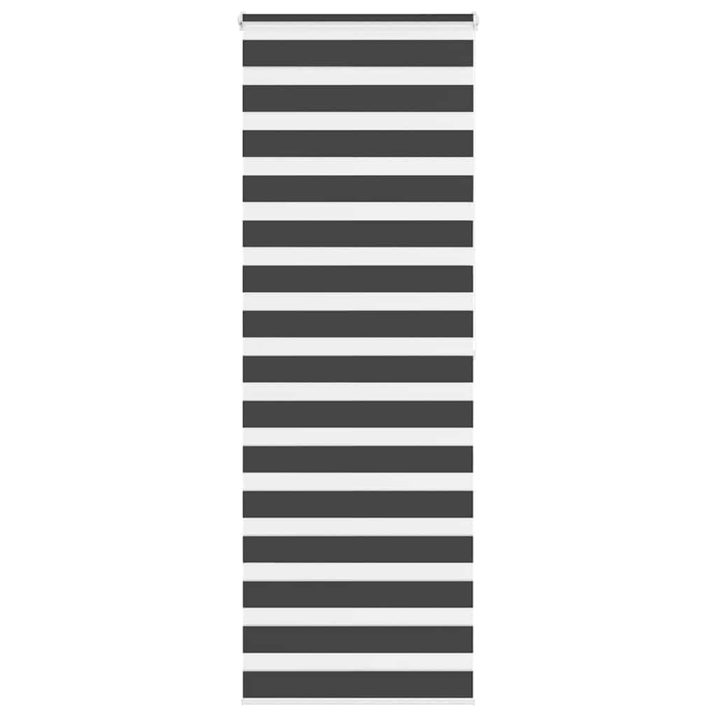 vidaXL Zebra Blind Black 85x200 cm Fabric Width 80.9 cm Polyester, zebra roller blind, dual roller blind, zebra blind for window, double roller blind