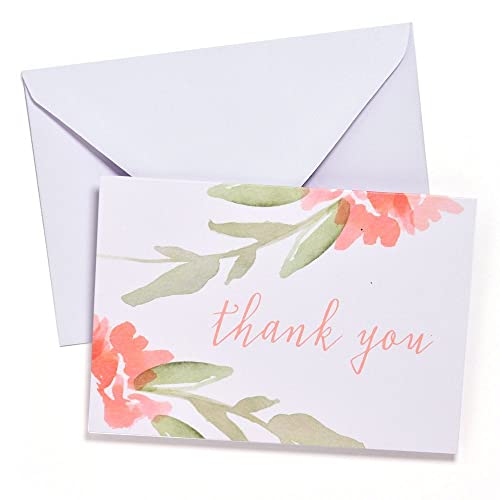 Cartes de remerciement mariage haut de gamme aquarelle pêche Gartner Studios