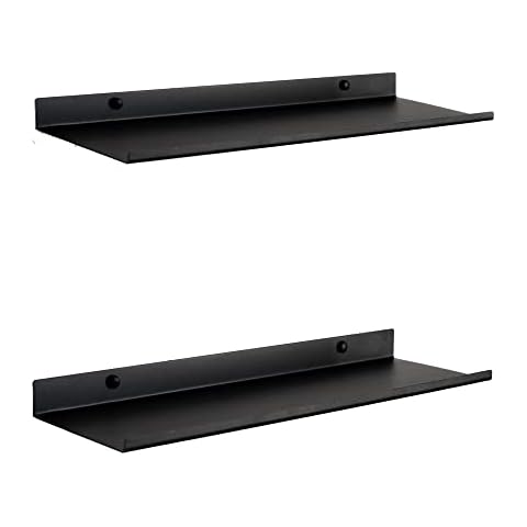MILUKA Set of 2 Black Floating Shelves Cover