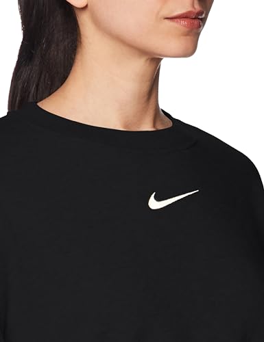 NIKE DQ5733-010 W NSW PHNX FLC OS CREW Sweatshirt Women's Black/sail XS - Image 3
