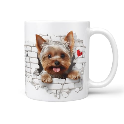 Hunde-Tasse: Yorkshire Terrier Mauer, Liebe zum Haustier | Kaffee-Tasse | Geschenk für Hundeliebhaber Hundebesitzer | Haustierliebe | Geschenkidee | Keramik 330ml | Geschenktasse