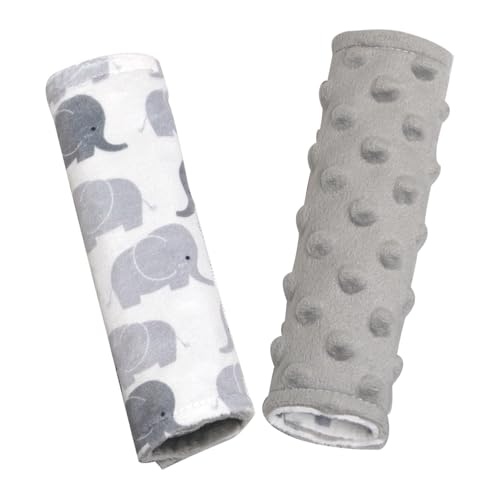 Image of Boryokun Car Seat Strap Covers for Babies Soft Car Seat Belt Covers, Mink Car Seat Straps Shoulder Pads for Boys and Girls, Grey