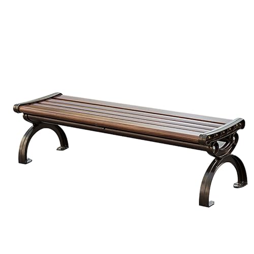 PQXQZ Gartenbank Wetterfest Verandabank Aluminium-Gartenbank Metall Stabile Belastbare Sitzfläche Lattenrost für Terrasse Garten und Balkon(180cm/71in)